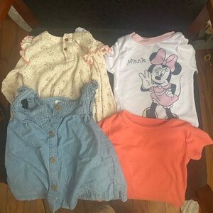 Carter's Long Sleeve Tees - Cream, Blue, Orange